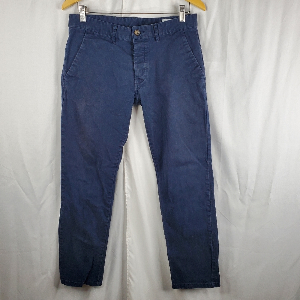 ♧ Denim Co Navy Blue Button Fly Chino Pants Size 32x30